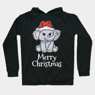 Merry Christmas Elephant Santas Hat Elephant Hoodie